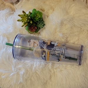 New in Box Starbucks Disneyworld Tumbler with Straw